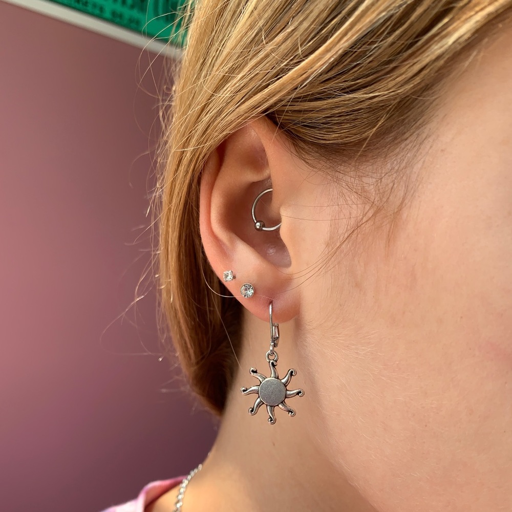sun hoop earrings